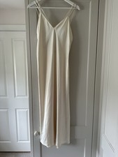 Zara Ladies Cream Satin Strappy Dress Size Large NEVER WORN