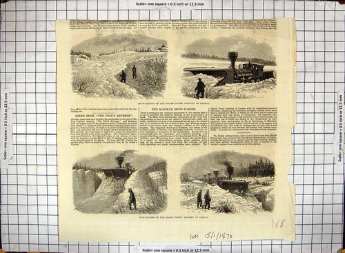 Antique old print 1870 - 1870, snow