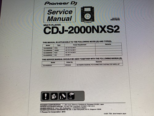 Pioneer cdj 2000nxs2 service - ,