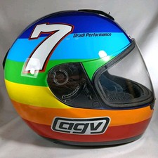 AGV Rossi Peace Barry Sheene 7 Tribute Motogp Replica Motorcycle Helmet Rainbow