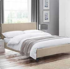 Julian Bowen Rialto 150cm Fabric Bed Frame-Oatmeal (Cream)
