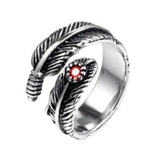 Women Ladies Feather Ring