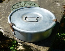Vintage 1950s Grundy Aluminium Food Warmer Cooking Pot - Camping Hiking