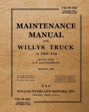 TM-10-13-15 Maintenance Manual for Willys Truck 1/4 Ton 4x4: Change No. 1, Octo
