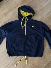 Lacoste Sport Windbreaker Unisex Blue & Yellow Anorak Jacket Size S/M
