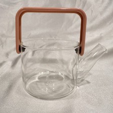 Vintage Bodum 3-Cup Glass Coffee Tea Pot Replacement Glass Pink Handle-Denmark