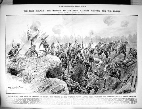 Old print 1916 ireland - old, irish