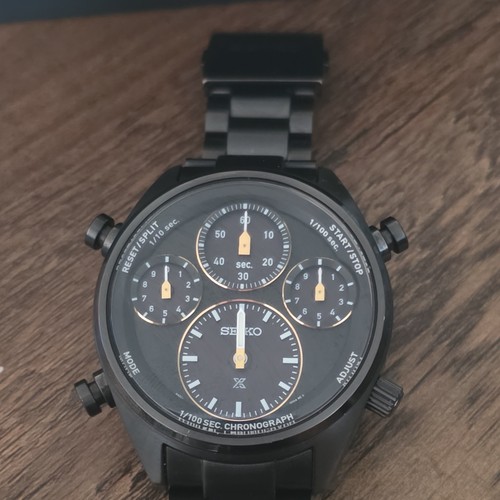 Seiko black mens chronograph - seiko,
