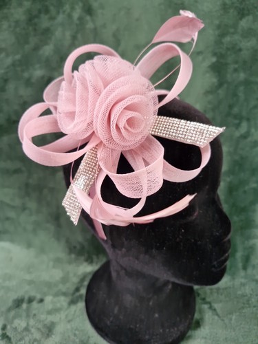 Baby pink fascinator crystal - baby,
