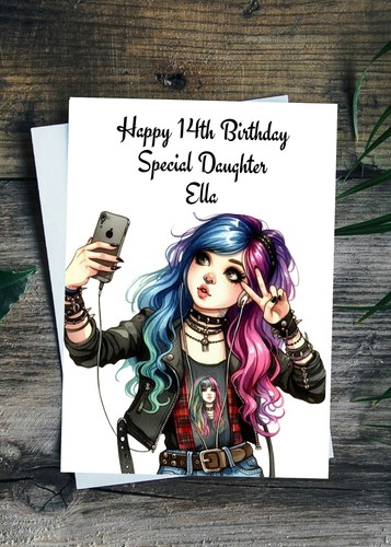 Gothic birthday card goth girl - gothic,