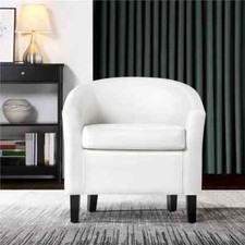 Faux leather tub chair - faux,