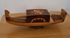 Vintage Inlaid Wooden Gondola