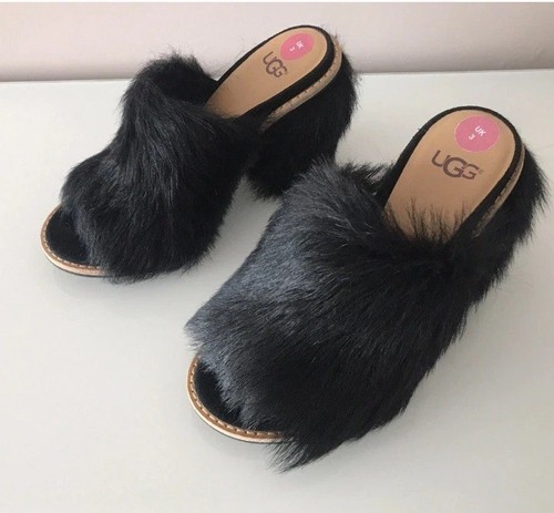 Ugg rosa black - fluff, heeled