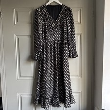 STINE GOYA Metallic Star Print Dress Size S/8-10 GANNI style 