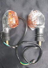2X Universal 12v Motorcycle Indicators Turn Signal Lamp Amber Lens B15