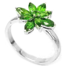 Silver Ring Chrome Diopside