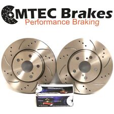 BMW E46 330d 330i 330ci Front MTEC Drilled Grooved Brake Discs & MTEC Pads