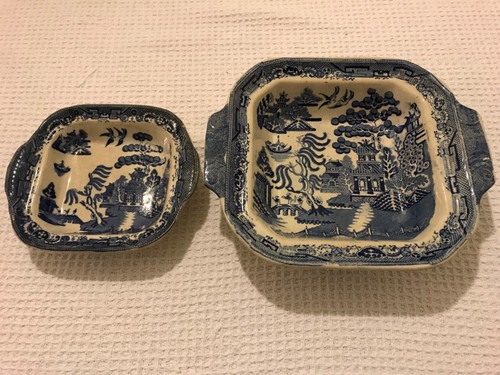 Willow blue white antique - blue, &