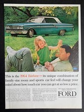 Vintage 1964 Ford Fairline 500 Sports Coupe Print Ad