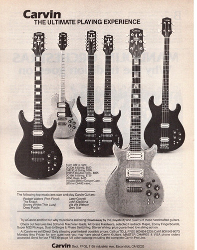 1980 carvin guitars print - 1980,