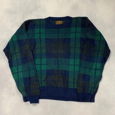 Vintage Eddie Bauer Knitted Jumper Checked Patterned Knit Sweater Men's Xl