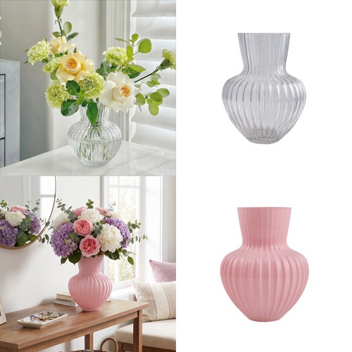 Modern ribbed glass vase for - modern,