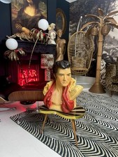 Vintage 1970’s RARE Elvis Presley ART.B.BASETTI Signed HUGE Chalkware Bust 19.5”