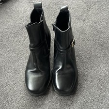 The Shoe Tailor Comfort Wide Fitting Black Ankle Boots size 5