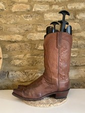 1883 By Lucchese Brown Embroidered Leather Womens Cowboy Boots UK 8 US 10B
