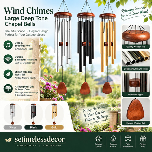 Large wind chimes deep tone - deep,