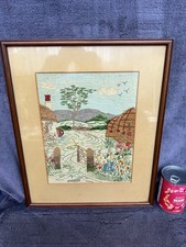 Vintage framed embroidery - framed,