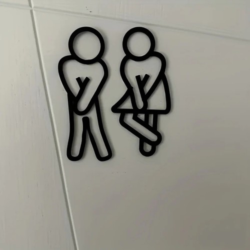 Funny bathroom sign men women - sign,