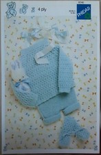Original Phildar 4ply Baby Angel Top Pants Bootees 15"-18" Knitting Pattern 8740
