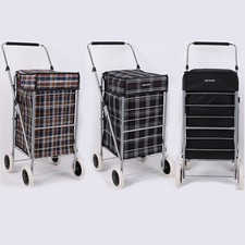 4 Wheel Shopping Cart Trolley Folding With Insulated Cooler Bag 60L Bag Case