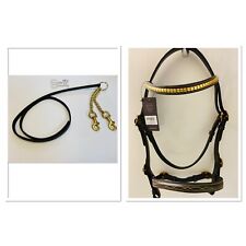 IN-HAND BRIDLE + IN-HAND LEADREIN & NEWMARKET CHAIN BROWN OR BLACK *FREE POST*