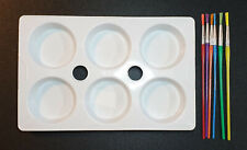 Children's Paint Palette and 6 Synthetic Brushes Art Set Ideal Kids School Home