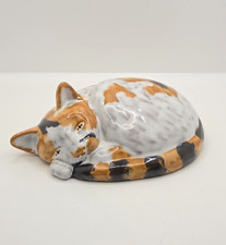 Tamarin Studio Pottery Sleeping Cat Figure By Tamsine Watson Cornwall Vintage