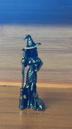 Brass witch figurine - brass,