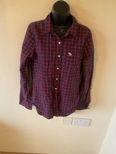 Navy/red Checked Blouse Size L