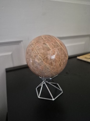 Large peach moonstone - peach, sphere