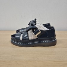 Dr Martens X Agyness Deyn Aggy Bow Navy Patent Leather Bow Chunky Sandals Uk 6