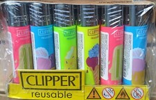 Clipper Lighters LARGE flint reusable Summer Flavor full box of 24 -UK offer