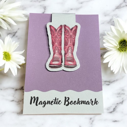 Pink cowboy boots magnetic - cowboy,