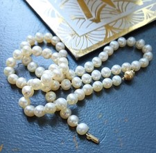 Antique (1950s) High-Quality Single-Strand Cultured Pearl Necklace 