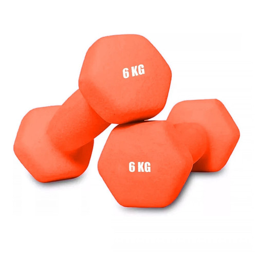 Pair neoprene dumbbells 6kg - neoprene,