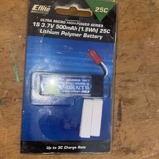 RC Plane Lipo Battery E-Flight Ultra Micro Series 1s 3.7V 500mAh 25C