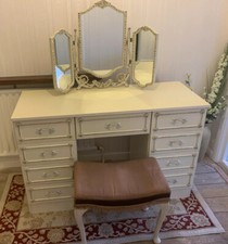 Vintage Olympus French Louis Style Dressing Table Set Country Cream Ivory  VGC
