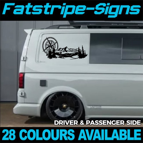 Compass mountain vinyl decals - compass,