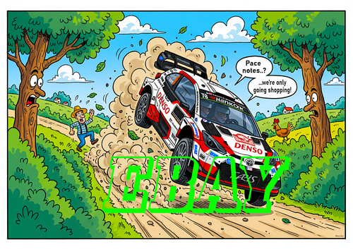 Rally cross fun birthday card - cross,