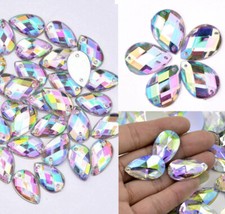 50x Sew On Rhinestone Flat